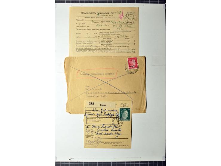 1887/1944, ca. 100 Briefe, Karten und Ganzsachenkarten, dabei Zensuren, R-Briefe, Paketkarten Ostland, interessante Frankatur