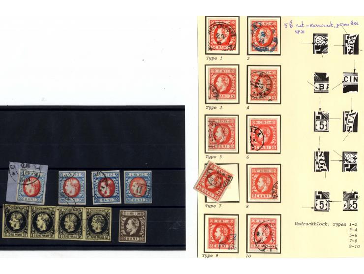 1859/71, kleine Partie, dabei Umdruckblock-Rekonstruktionen