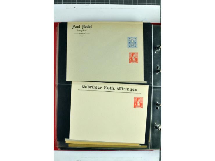 1870/2000, umfangreiche Sammlung Ganzsachen mit einigen hundert Stück in 2 Alben, dabei dekorative Privat-Ganzsachen, Luftpos