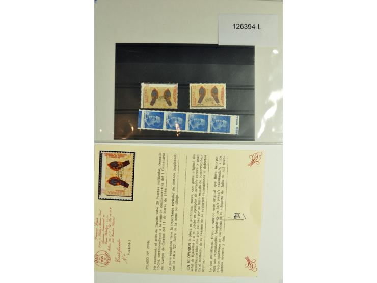 1930/89 (ca.), postfrische Partie von etwa 640 Abarten, dabei ungezähnte Marken, Farbfehldrucke, fehlende Farben, etc.; viele