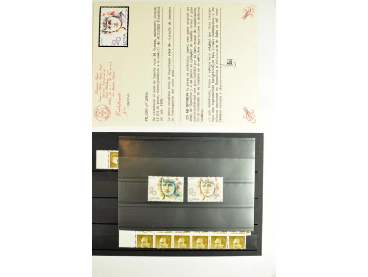 1930/89 (ca.), postfrische Partie von etwa 640 Abarten, dabei ungezähnte Marken, Farbfehldrucke, fehlende Farben, etc.; viele