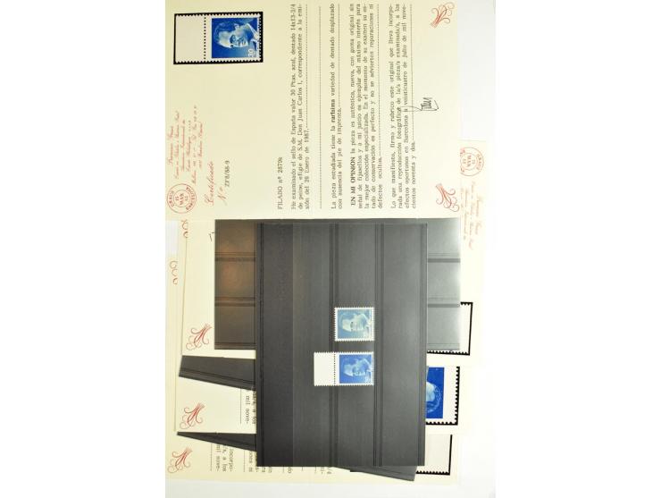 1930/89 (ca.), postfrische Partie von etwa 640 Abarten, dabei ungezähnte Marken, Farbfehldrucke, fehlende Farben, etc.; viele