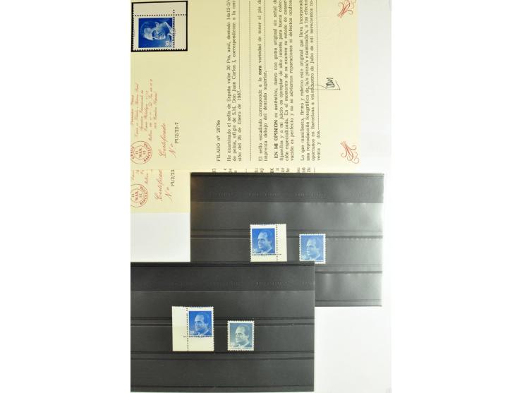 1930/89 (ca.), postfrische Partie von etwa 640 Abarten, dabei ungezähnte Marken, Farbfehldrucke, fehlende Farben, etc.; viele
