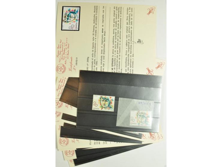 1930/89 (ca.), postfrische Partie von etwa 640 Abarten, dabei ungezähnte Marken, Farbfehldrucke, fehlende Farben, etc.; viele