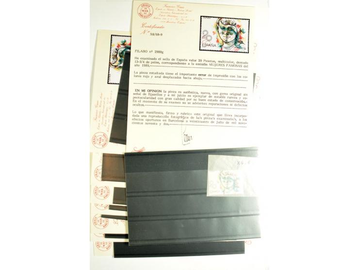 1930/89 (ca.), postfrische Partie von etwa 640 Abarten, dabei ungezähnte Marken, Farbfehldrucke, fehlende Farben, etc.; viele