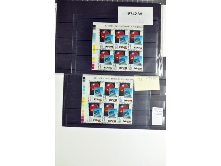 1987/89, postfrische Partie von fast 1700 Abarten, oft in Einheiten