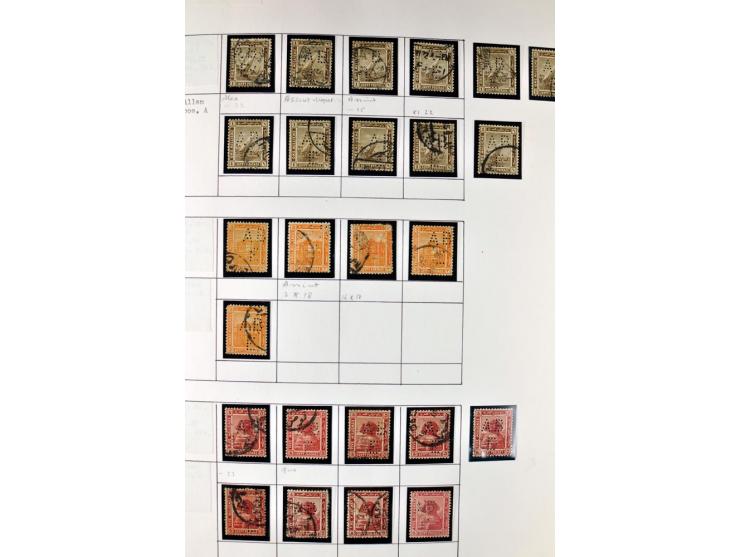 1900/44 (ca.), ägyptische und sudanesische Perfins, umfangreiche Sammlung in 2 Ordnern mit einer Vielzahl voll Lochungen vers