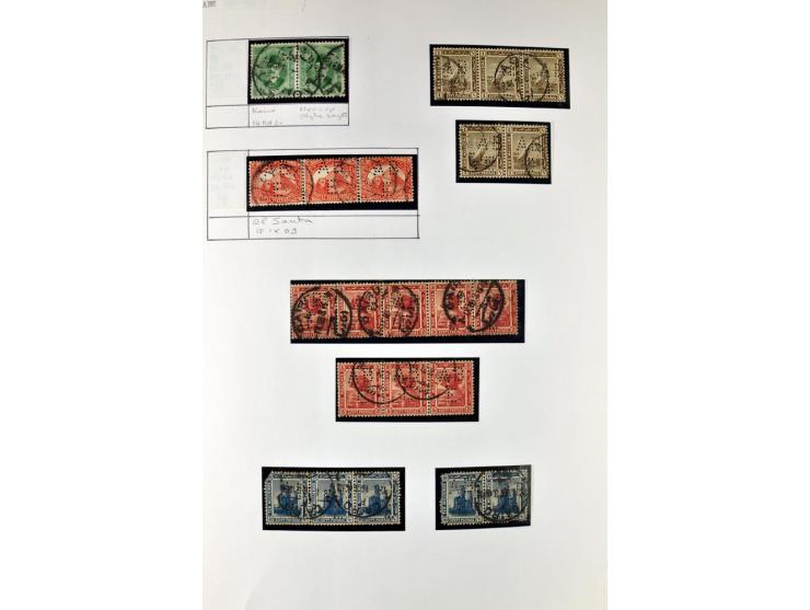 1900/44 (ca.), ägyptische und sudanesische Perfins, umfangreiche Sammlung in 2 Ordnern mit einer Vielzahl voll Lochungen vers