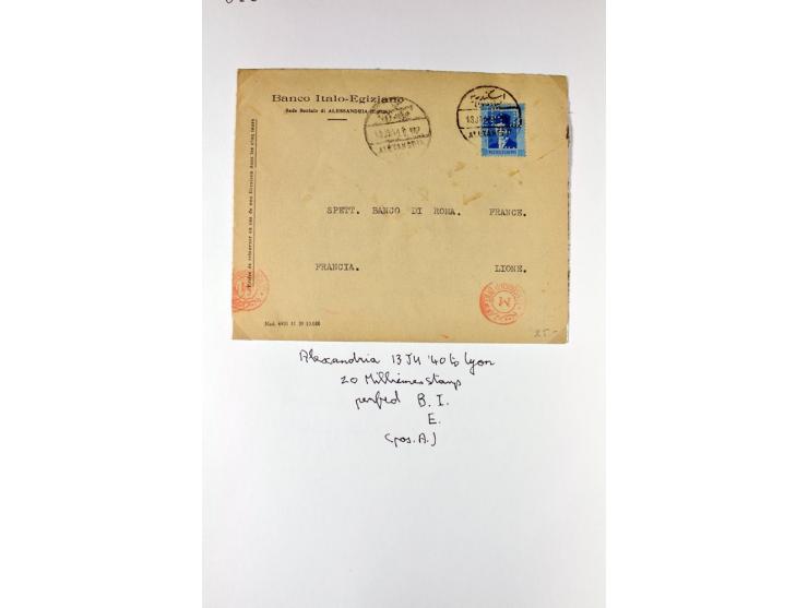 1900/44 (ca.), ägyptische und sudanesische Perfins, umfangreiche Sammlung in 2 Ordnern mit einer Vielzahl voll Lochungen vers