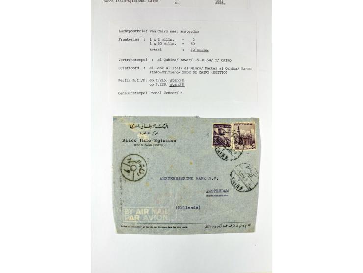 1900/44 (ca.), ägyptische und sudanesische Perfins, umfangreiche Sammlung in 2 Ordnern mit einer Vielzahl voll Lochungen vers