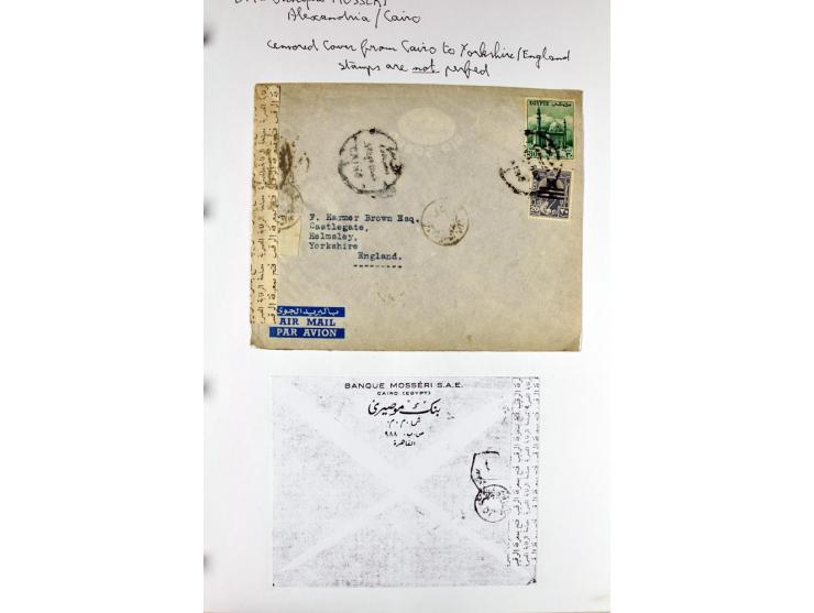 1900/44 (ca.), ägyptische und sudanesische Perfins, umfangreiche Sammlung in 2 Ordnern mit einer Vielzahl voll Lochungen vers