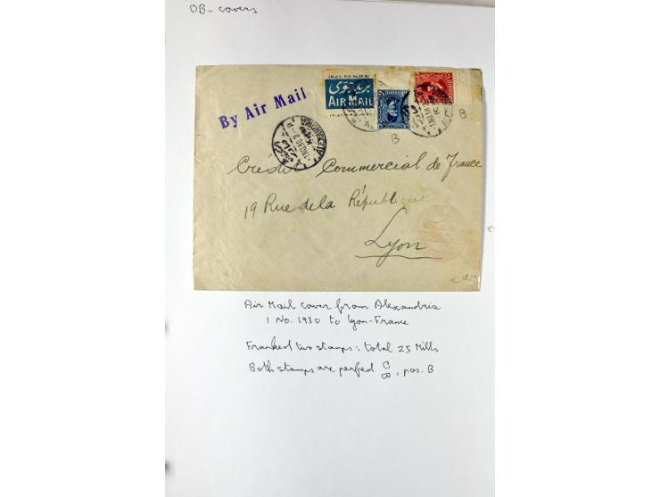 1900/44 (ca.), ägyptische und sudanesische Perfins, umfangreiche Sammlung in 2 Ordnern mit einer Vielzahl voll Lochungen vers