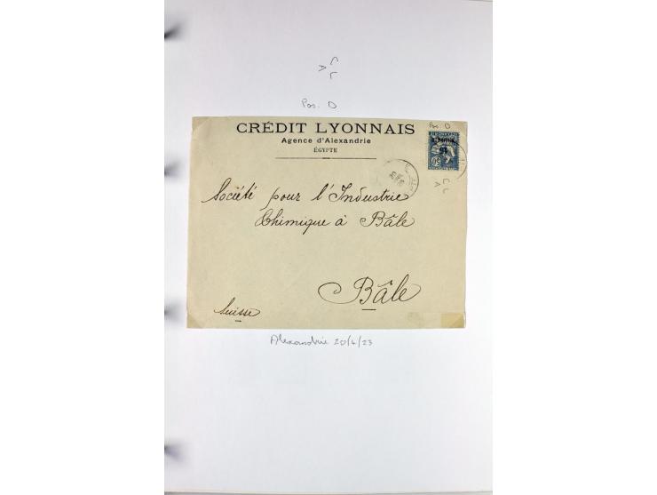 1900/44 (ca.), ägyptische und sudanesische Perfins, umfangreiche Sammlung in 2 Ordnern mit einer Vielzahl voll Lochungen vers