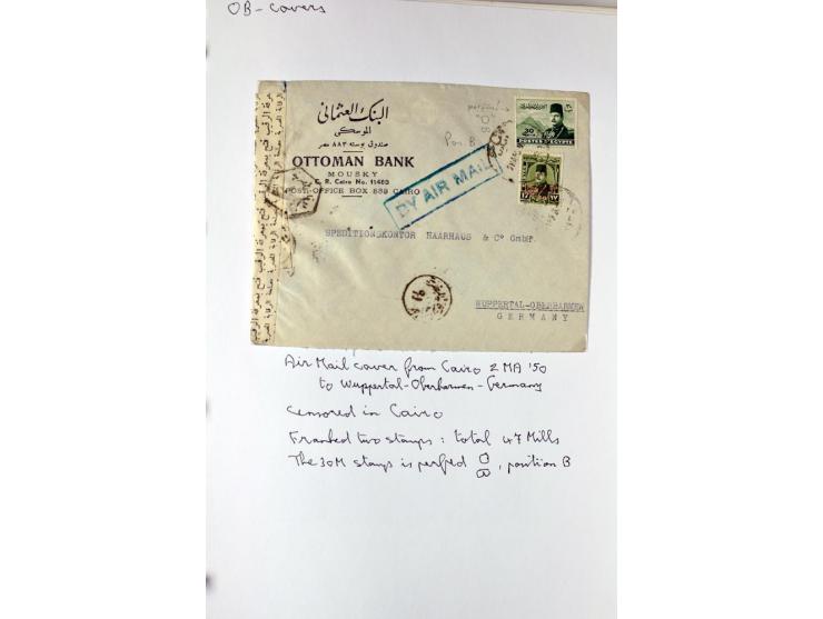 1900/44 (ca.), ägyptische und sudanesische Perfins, umfangreiche Sammlung in 2 Ordnern mit einer Vielzahl voll Lochungen vers