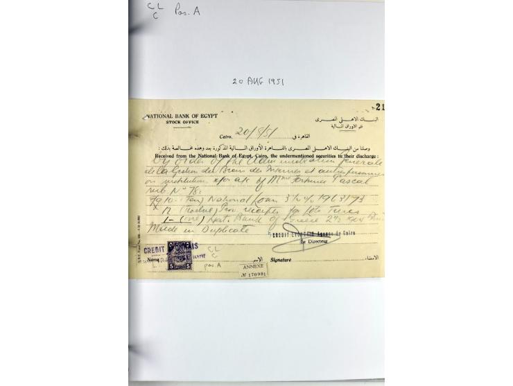 1900/44 (ca.), ägyptische und sudanesische Perfins, umfangreiche Sammlung in 2 Ordnern mit einer Vielzahl voll Lochungen vers