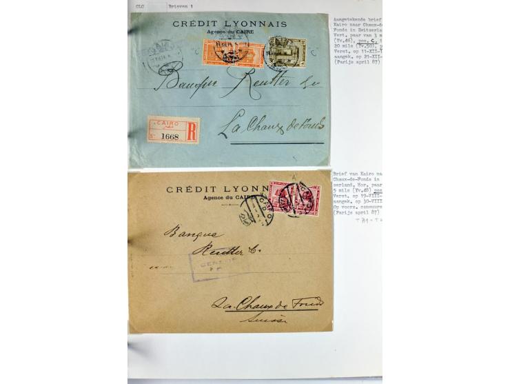 1900/44 (ca.), ägyptische und sudanesische Perfins, umfangreiche Sammlung in 2 Ordnern mit einer Vielzahl voll Lochungen vers