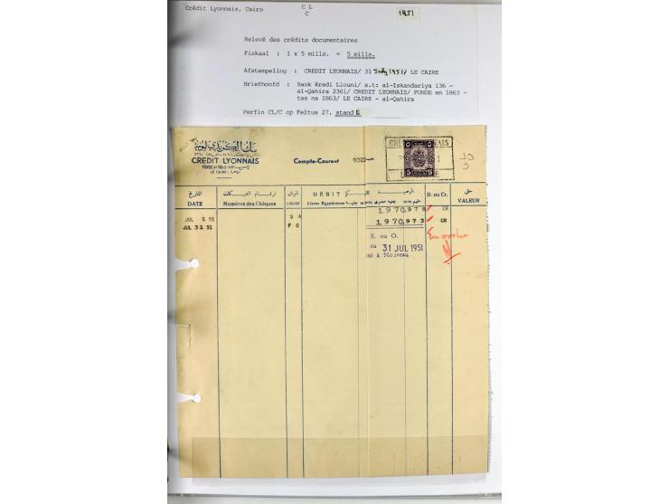 1900/44 (ca.), ägyptische und sudanesische Perfins, umfangreiche Sammlung in 2 Ordnern mit einer Vielzahl voll Lochungen vers