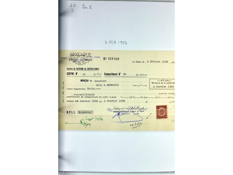1900/44 (ca.), ägyptische und sudanesische Perfins, umfangreiche Sammlung in 2 Ordnern mit einer Vielzahl voll Lochungen vers