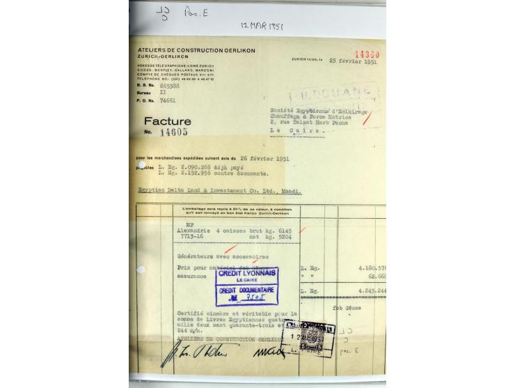 1900/44 (ca.), ägyptische und sudanesische Perfins, umfangreiche Sammlung in 2 Ordnern mit einer Vielzahl voll Lochungen vers