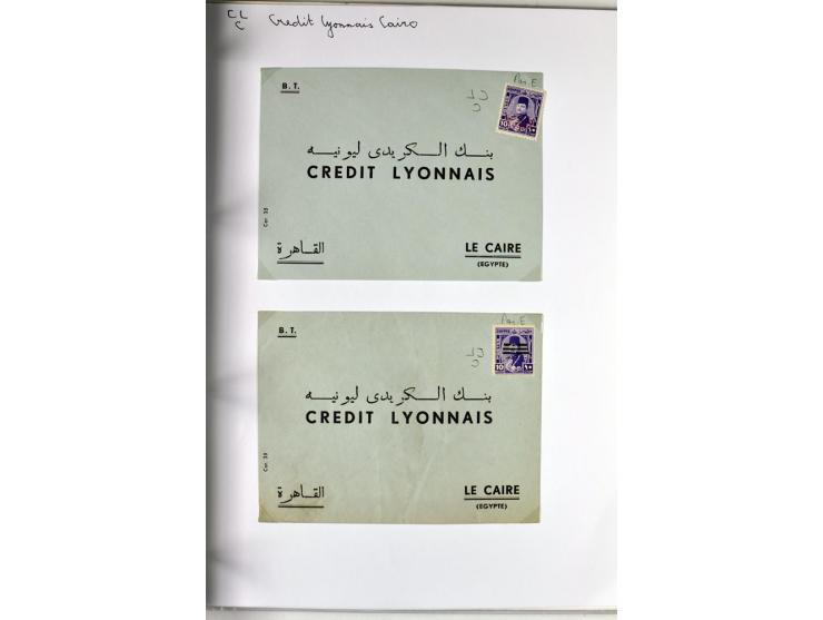 1900/44 (ca.), ägyptische und sudanesische Perfins, umfangreiche Sammlung in 2 Ordnern mit einer Vielzahl voll Lochungen vers