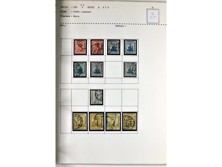 1900/44 (ca.), ägyptische und sudanesische Perfins, umfangreiche Sammlung in 2 Ordnern mit einer Vielzahl voll Lochungen vers
