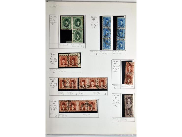 1900/44 (ca.), ägyptische und sudanesische Perfins, umfangreiche Sammlung in 2 Ordnern mit einer Vielzahl voll Lochungen vers