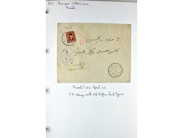 1900/44 (ca.), ägyptische und sudanesische Perfins, umfangreiche Sammlung in 2 Ordnern mit einer Vielzahl voll Lochungen vers