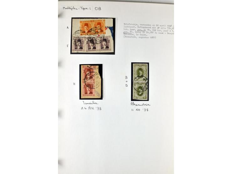 1900/44 (ca.), ägyptische und sudanesische Perfins, umfangreiche Sammlung in 2 Ordnern mit einer Vielzahl voll Lochungen vers