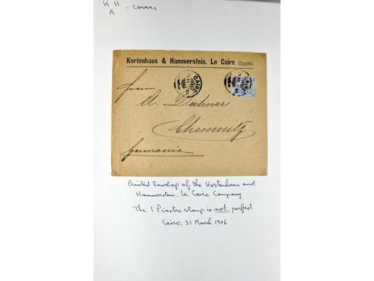 1900/44 (ca.), ägyptische und sudanesische Perfins, umfangreiche Sammlung in 2 Ordnern mit einer Vielzahl voll Lochungen vers
