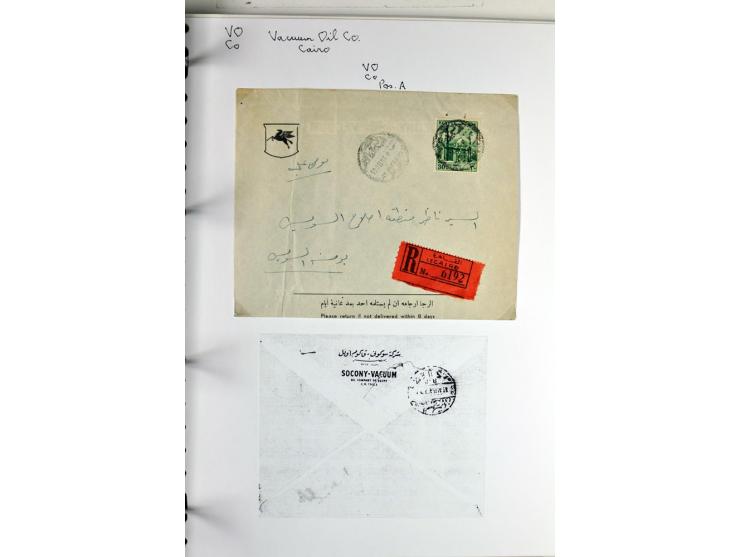1900/44 (ca.), ägyptische und sudanesische Perfins, umfangreiche Sammlung in 2 Ordnern mit einer Vielzahl voll Lochungen vers