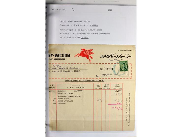 1900/44 (ca.), ägyptische und sudanesische Perfins, umfangreiche Sammlung in 2 Ordnern mit einer Vielzahl voll Lochungen vers