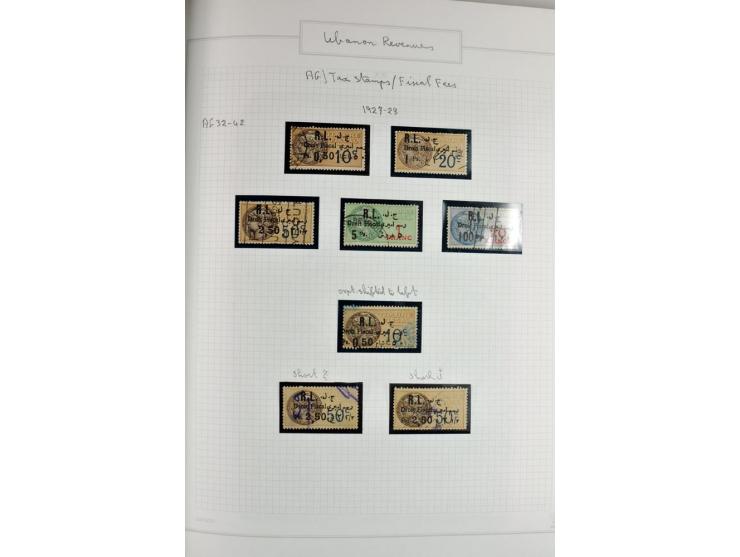 REVENUE: 1919/2000 (ca.), ungebrauchte, ungestempelte reichhaltige Spezialsammlung mit vielen besseren Werten und kompletten 