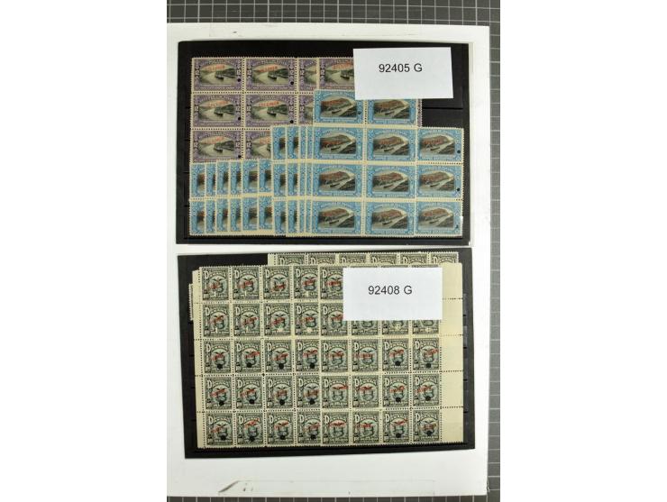 1914/60 (ca.), Bestand von über 9000 Frei-, Steuer- und Telegraphenmarken mit Aufdruck "SPECIMEN" und amtlicher Lochung, teil