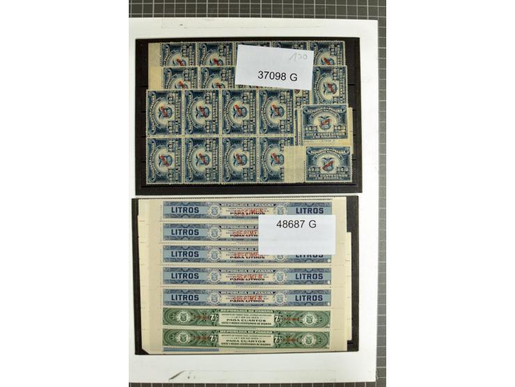 1914/60 (ca.), Bestand von über 9000 Frei-, Steuer- und Telegraphenmarken mit Aufdruck "SPECIMEN" und amtlicher Lochung, teil