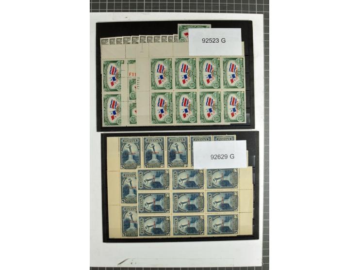 1914/60 (ca.), Bestand von über 9000 Frei-, Steuer- und Telegraphenmarken mit Aufdruck "SPECIMEN" und amtlicher Lochung, teil