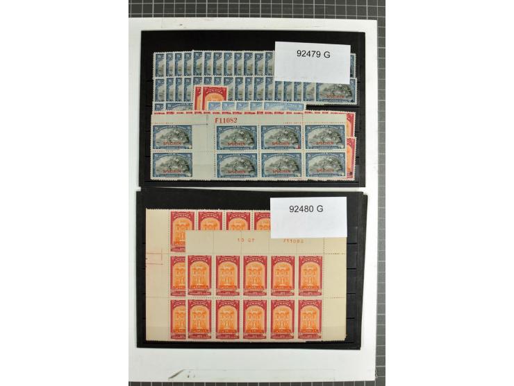 1914/60 (ca.), Bestand von über 9000 Frei-, Steuer- und Telegraphenmarken mit Aufdruck "SPECIMEN" und amtlicher Lochung, teil