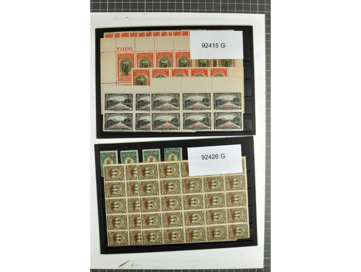 1914/60 (ca.), Bestand von über 9000 Frei-, Steuer- und Telegraphenmarken mit Aufdruck "SPECIMEN" und amtlicher Lochung, teil