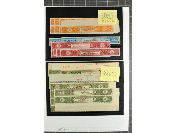 1914/60 (ca.), Bestand von über 9000 Frei-, Steuer- und Telegraphenmarken mit Aufdruck "SPECIMEN" und amtlicher Lochung, teil