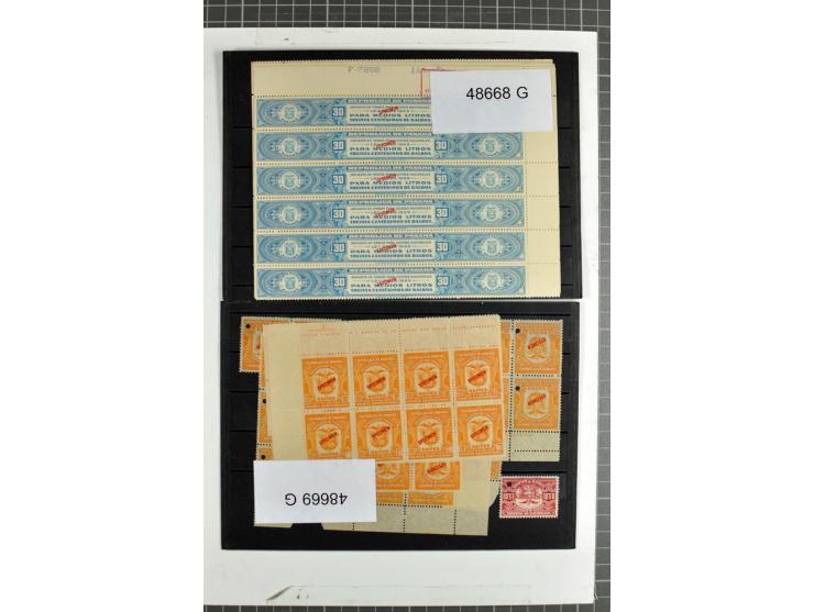 1914/60 (ca.), Bestand von über 9000 Frei-, Steuer- und Telegraphenmarken mit Aufdruck "SPECIMEN" und amtlicher Lochung, teil