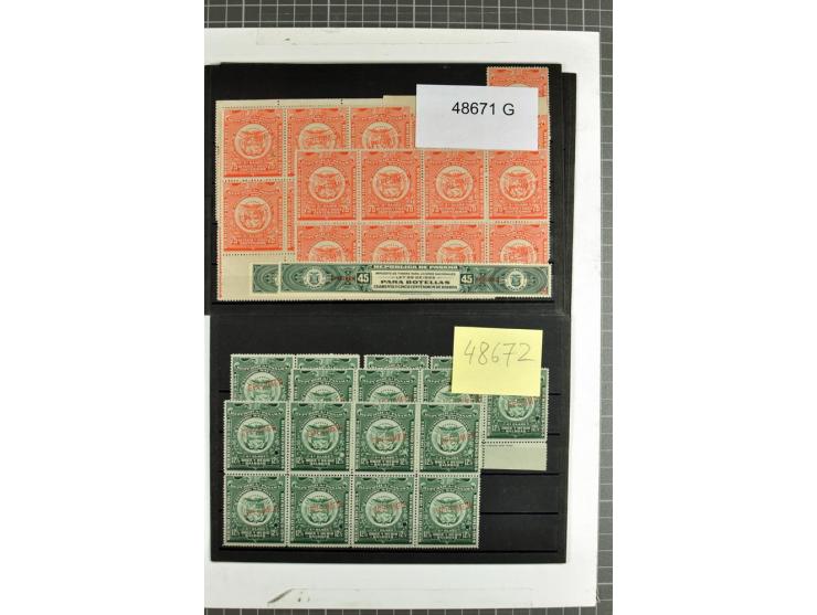 1914/60 (ca.), Bestand von über 9000 Frei-, Steuer- und Telegraphenmarken mit Aufdruck "SPECIMEN" und amtlicher Lochung, teil