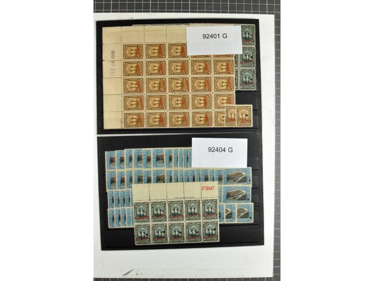 1914/60 (ca.), Bestand von über 9000 Frei-, Steuer- und Telegraphenmarken mit Aufdruck "SPECIMEN" und amtlicher Lochung, teil