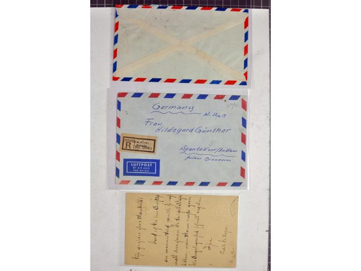 1906/60 (ca.), 14 Briefe und Karten, dabei Reco, Zensur, Luftpost etc.