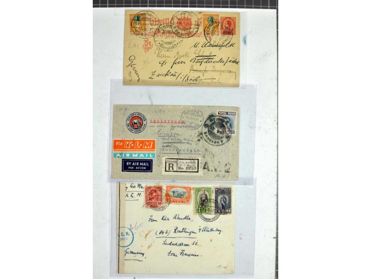 1906/60 (ca.), 14 Briefe und Karten, dabei Reco, Zensur, Luftpost etc.