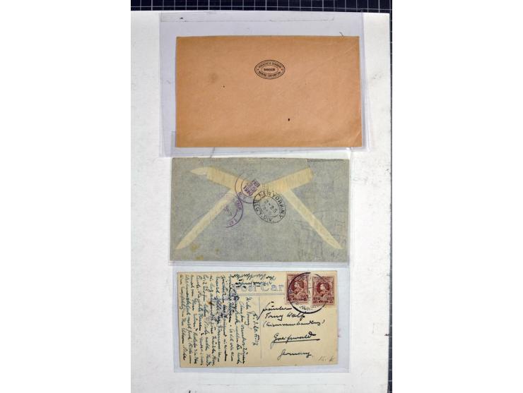 1906/60 (ca.), 14 Briefe und Karten, dabei Reco, Zensur, Luftpost etc.