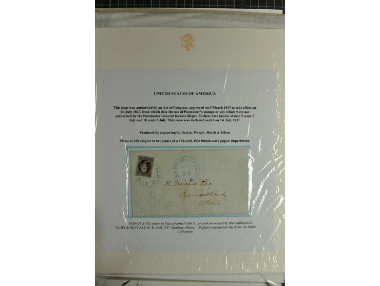 1847/83, aufgezogene Sammlung von 1 unfrankiertem und 12 frankierten Briefen, dabei Mi.-Nr. 1+2 je als Einzelfrankatur, Zierb