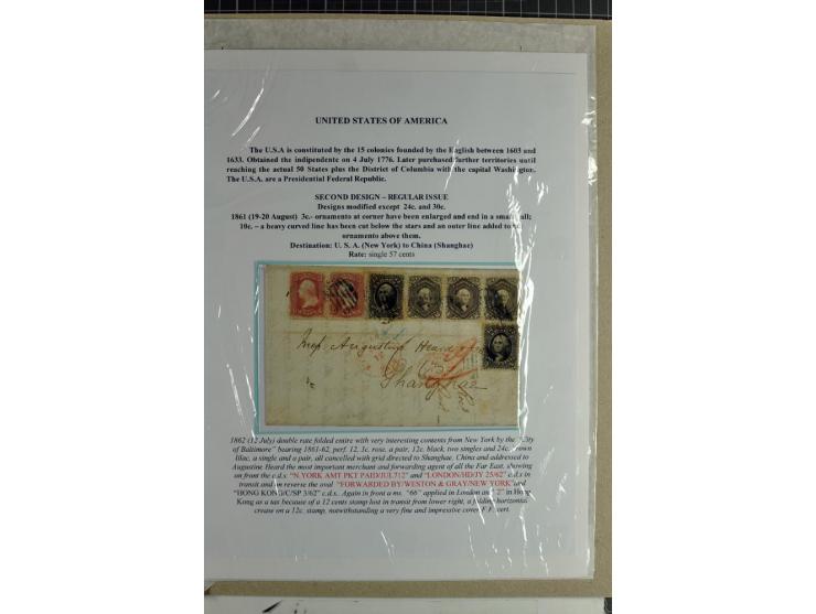 1847/83, aufgezogene Sammlung von 1 unfrankiertem und 12 frankierten Briefen, dabei Mi.-Nr. 1+2 je als Einzelfrankatur, Zierb