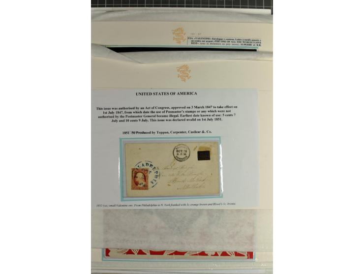 1847/83, aufgezogene Sammlung von 1 unfrankiertem und 12 frankierten Briefen, dabei Mi.-Nr. 1+2 je als Einzelfrankatur, Zierb