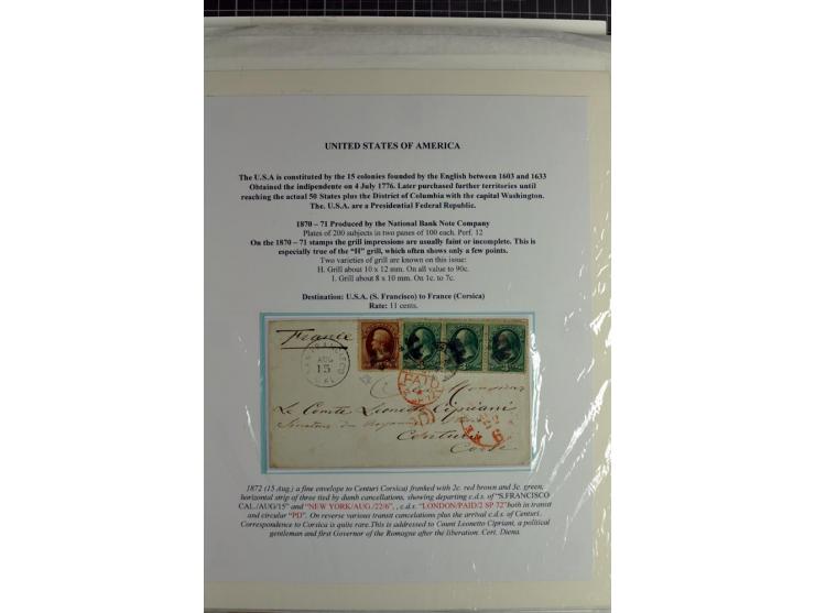 1847/83, aufgezogene Sammlung von 1 unfrankiertem und 12 frankierten Briefen, dabei Mi.-Nr. 1+2 je als Einzelfrankatur, Zierb