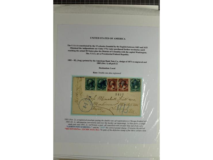 1847/83, aufgezogene Sammlung von 1 unfrankiertem und 12 frankierten Briefen, dabei Mi.-Nr. 1+2 je als Einzelfrankatur, Zierb