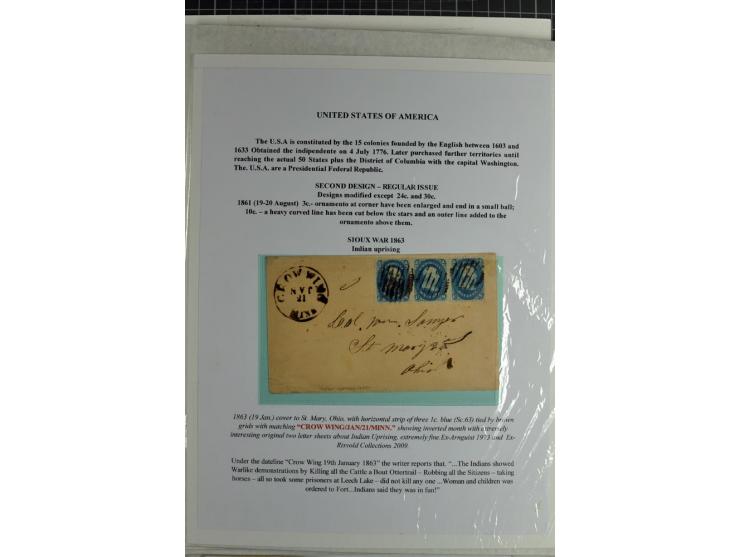 1847/83, aufgezogene Sammlung von 1 unfrankiertem und 12 frankierten Briefen, dabei Mi.-Nr. 1+2 je als Einzelfrankatur, Zierb